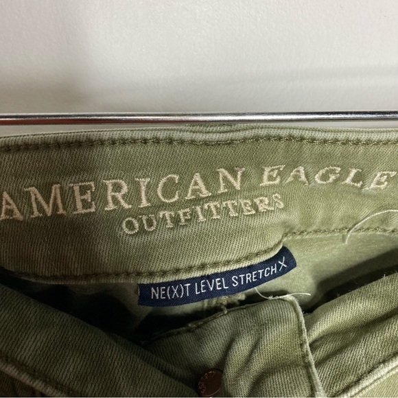 American Eagle Outfitters high Rise Jegging Crop olive green size 6 - Picture 2 of 6